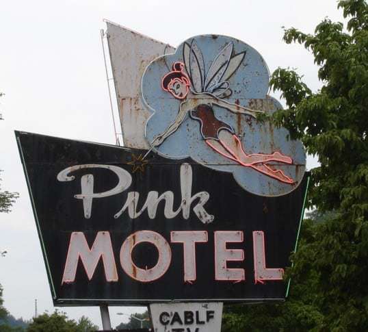 Pink Motel Cherokee NC Fuzzy Lizzie Vintage Traveler