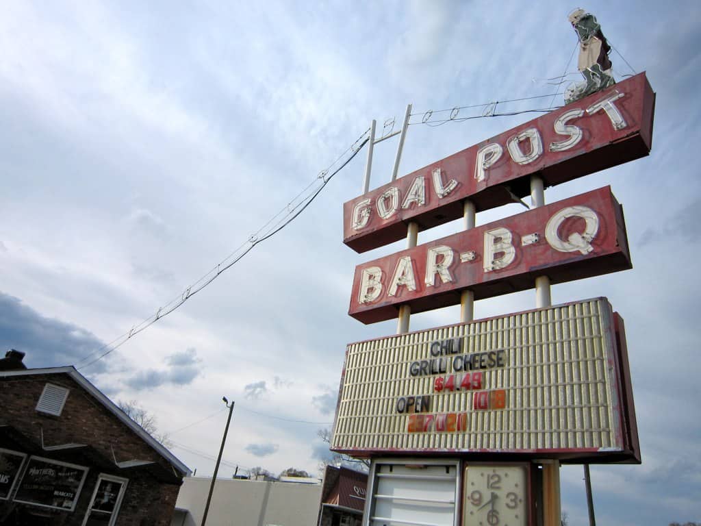 Goal Post Neon Sign Anniston Alabama Retro Roadmap