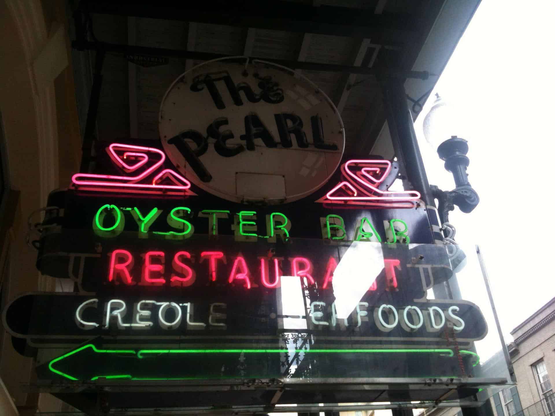 The Pearl Restaurant Neon Sign New Orleans 