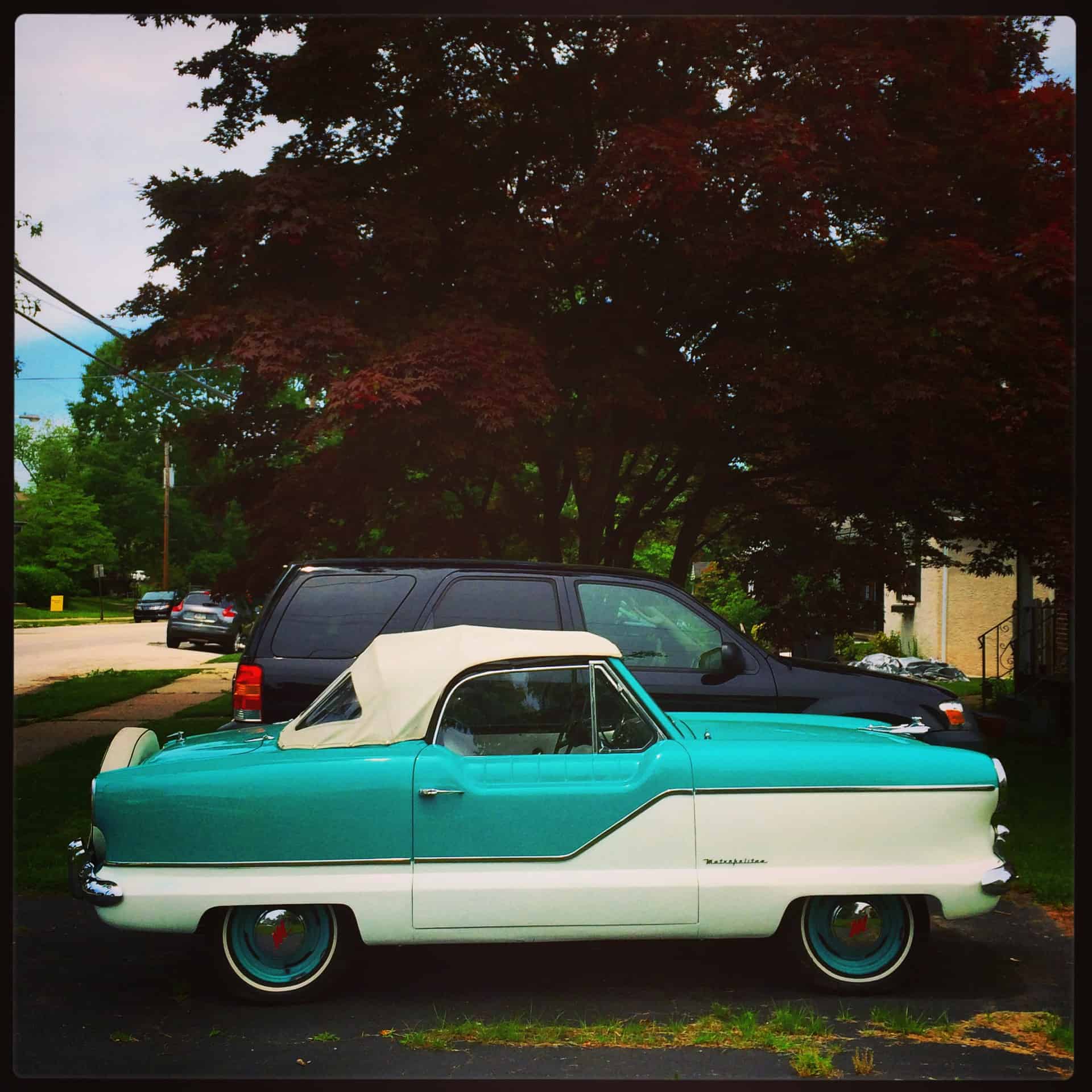 Aqua White Nash Rambler Vintage Car