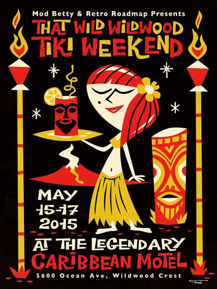 Retro Roadmap Wildwood Tiki Weekend Poster by Fred Lammers via the Grand Review