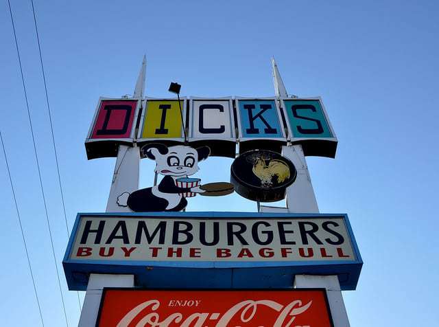 Dicks Hamburgers Spokane WA Sign Retro Roadmap