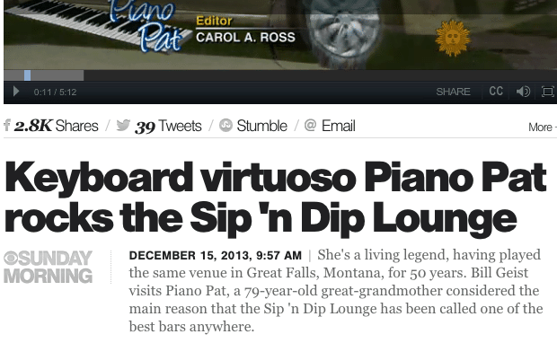 Piano Pat rocks the Sip n Dip Lounge Videos CBS News