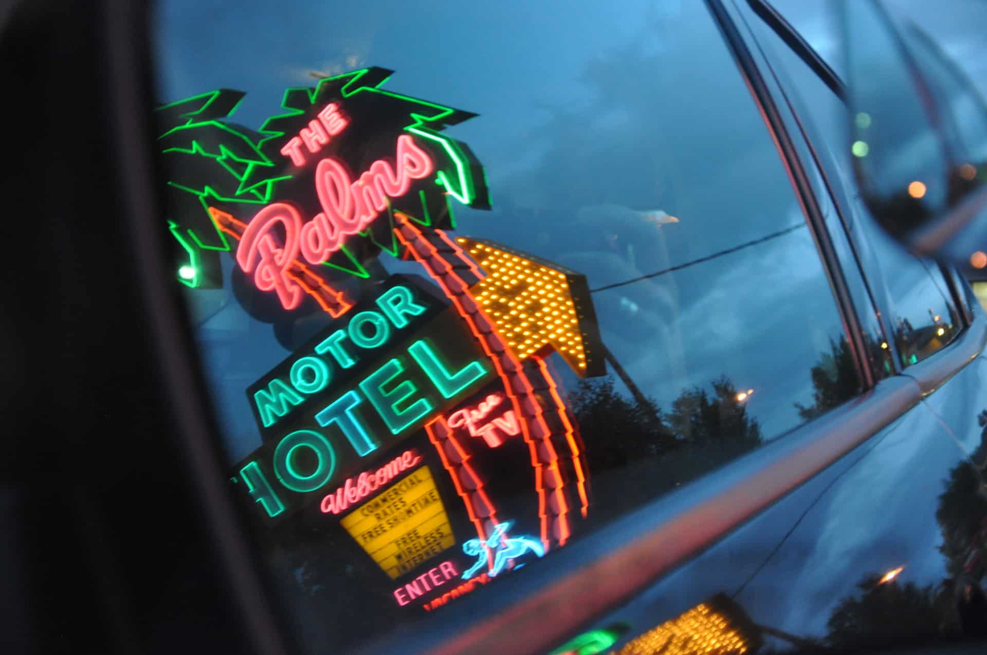 The Palms Motel Neon Sign Portland OR Retro Roadmap