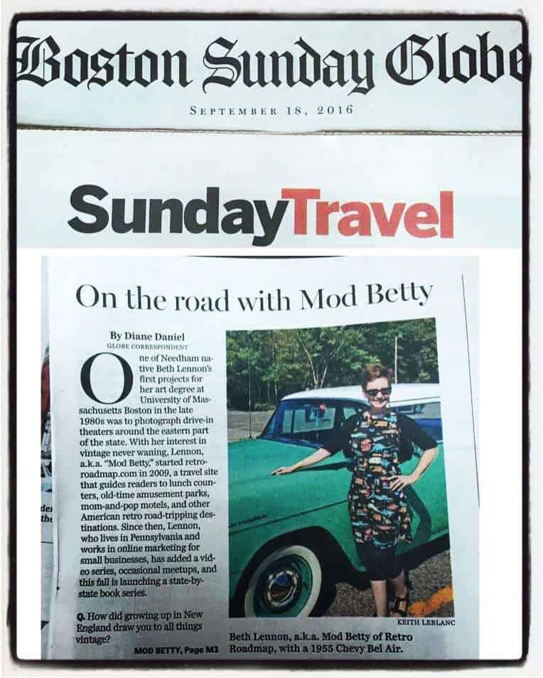 Retro Roadmap Boston Globe Mod Betty 2016 Sunday Travel