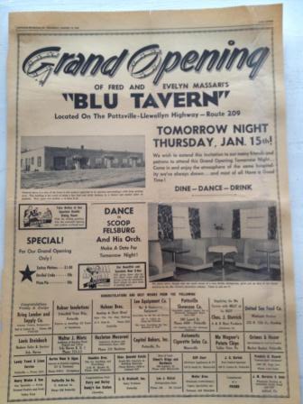 Blu Tavern Pottstown PA Opening January 15 1953