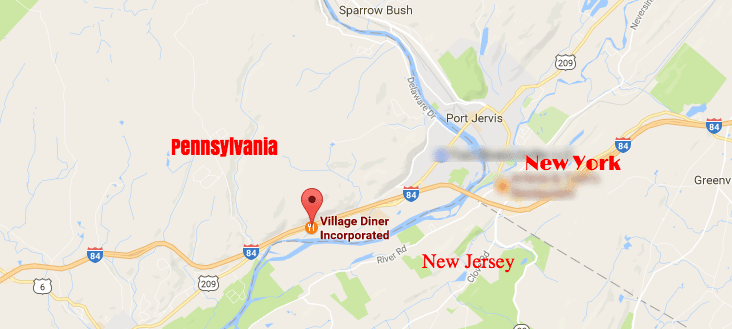 Village Diner Map Location Retro Roadmap