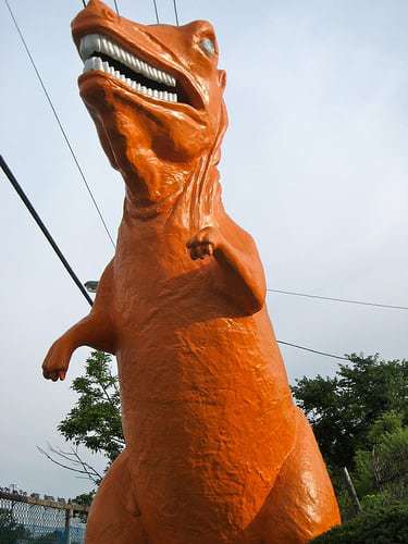 Route 1 Mini Golf Saugus MA Orange Dinosaur