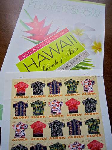 aloha shirt stamps philadelphia flower show hawaii 2012