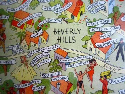 Vintage Beverly Hills Map RetroRoadmap.com