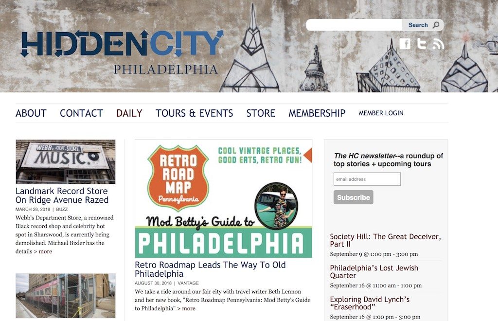 Hidden City Philly Retro Roadmap Mod Betty August 2018