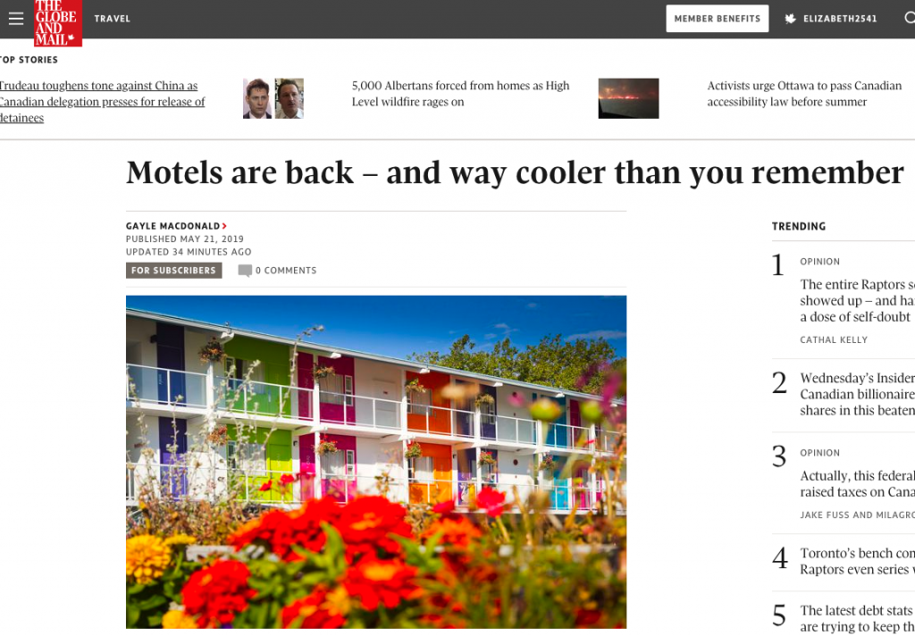 Motels are Back Globe and Mail Retro Roadmap