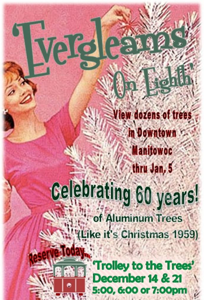 Aluminum Christmas Trees Evergleams on Eighth 2019 Retro Roadmap Manitowoc Wisconsin WI