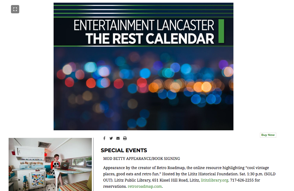 Retro Roadmap Lancaster Online Calendar Entry Jan 2020