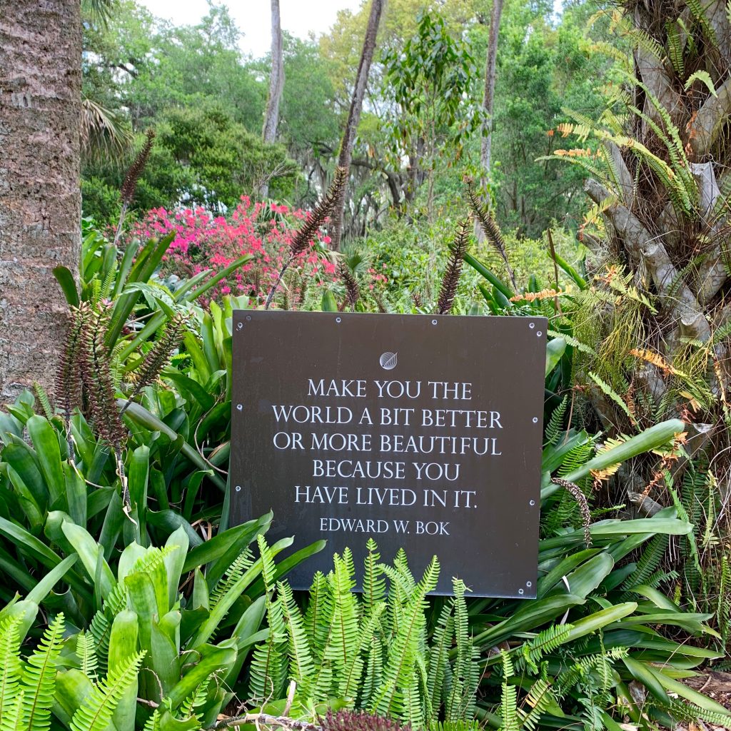 Edward Bok quote Bok Gardens Florida