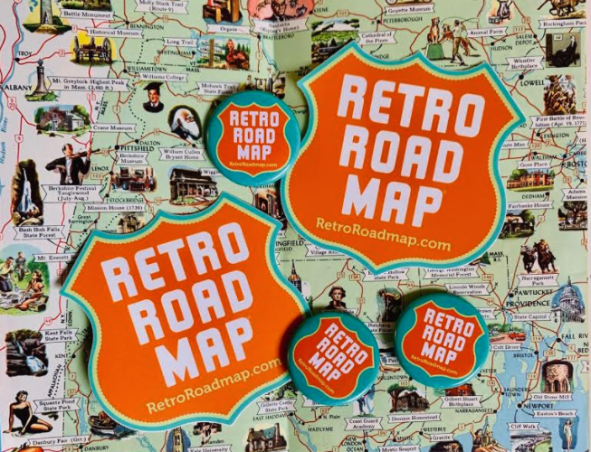 Retro Roadmap Stickers Pins Stickermule