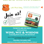 Thursday November 11, VIRTUAL! Phoenixville Public Library 18th Annual Wine, Wit & Wisdom Event